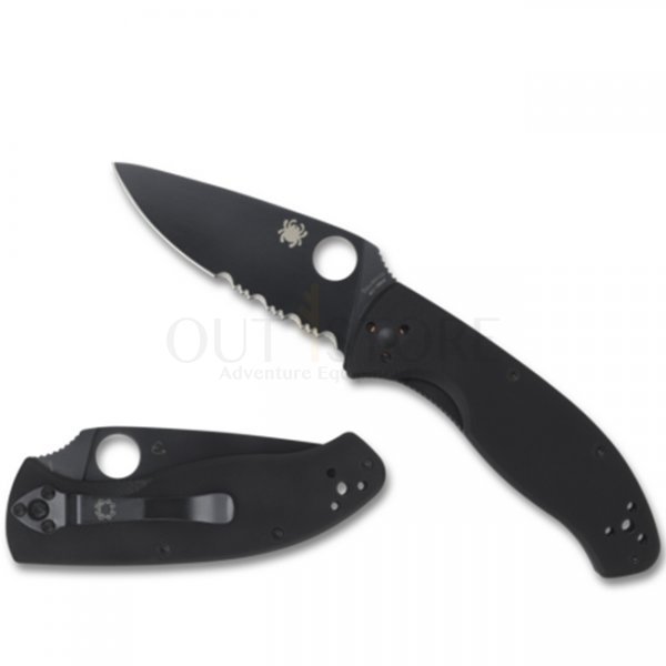 Spyderco C122 Tenacious Plain Edge Folder - Black